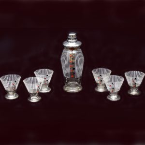 COQUETELEIRA COM 6 CÁLICES ANOS 50