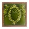 AZULEJO ART NOVEAU VERDE COM GUIRLANDA